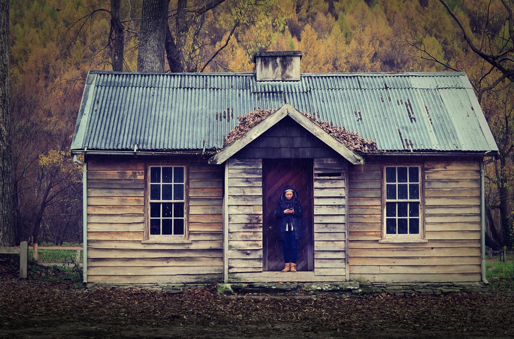 The restored Arrowtown Police Hut, built in 1863.