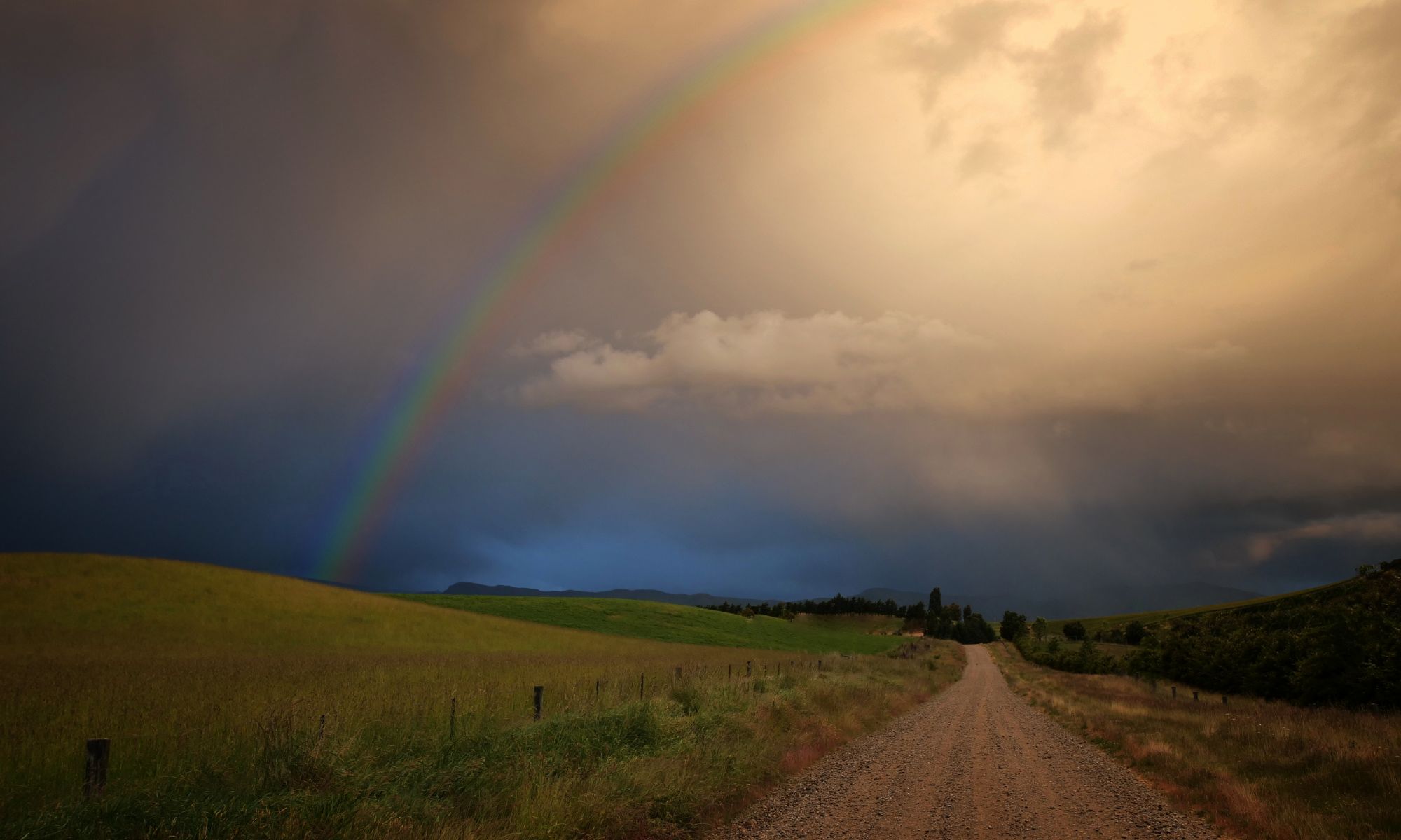 Rainbow from Maxwell Road Mt Barker, Wanaka